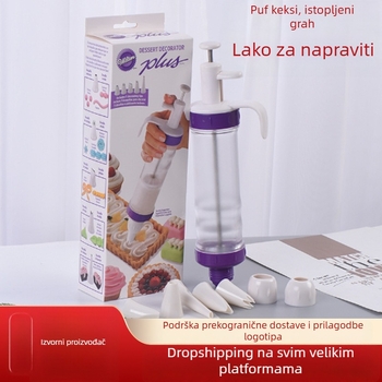 ABS set za ukrašavanje krema – 3 dijela: pištolj za kremu, pištolj za vrećicu za ukrašavanje i nastavci za ukrašavanje