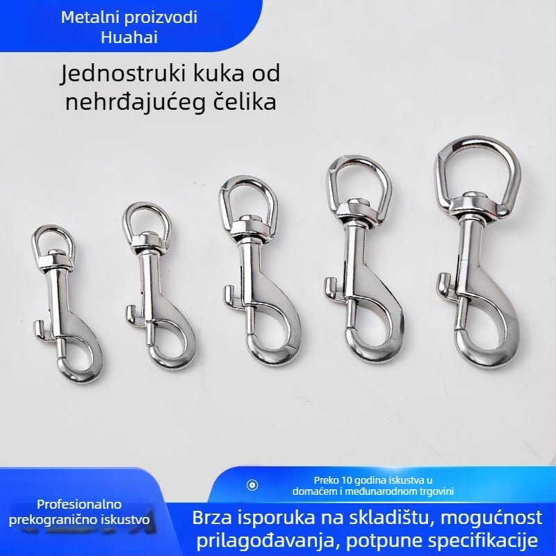 Nerđajući čelik jednosna kuka s jednim glavom – morska univerzalna kuka za ronjenje, kućne ljubimce i outdoor penjanje; Materijal: SS304/SS316; Marka: Huahai