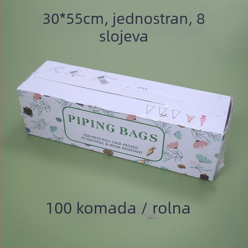 Dekorativna vrećica za ukrašavanje, PE materijal, prehrambena kvaliteta, jednokratna, 100 kom./kutija, za ukrašavanje torti