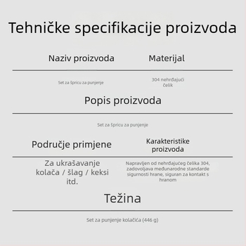 57-djelni set dizni za ukrašavanje od 304 nehrđajućeg čelika za pečenje