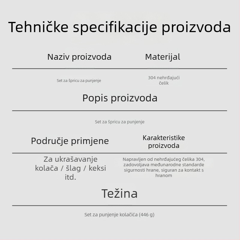 57-djelni set dizni za ukrašavanje od 304 nehrđajućeg čelika za pečenje