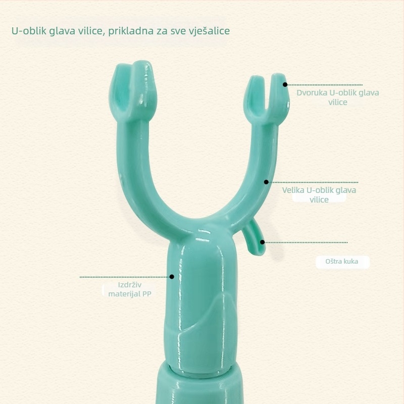 Metalni teleskopski štap za sušenje rublja, za balkon; moderan minimalistički stil; plastično-metalni spoj; predstavljen ljeto 2017