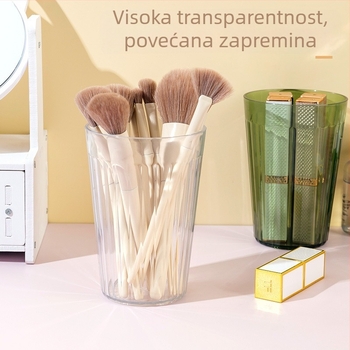 Čaša za vodu za usta i četkice za zube, prozirna plastična, protivklizna baza, PP materijal, otisak logotipa i mogućnost prilagođavanja