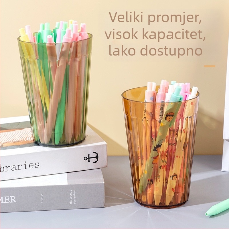 Čaša za vodu za usta i četkice za zube, prozirna plastična, protivklizna baza, PP materijal, otisak logotipa i mogućnost prilagođavanja