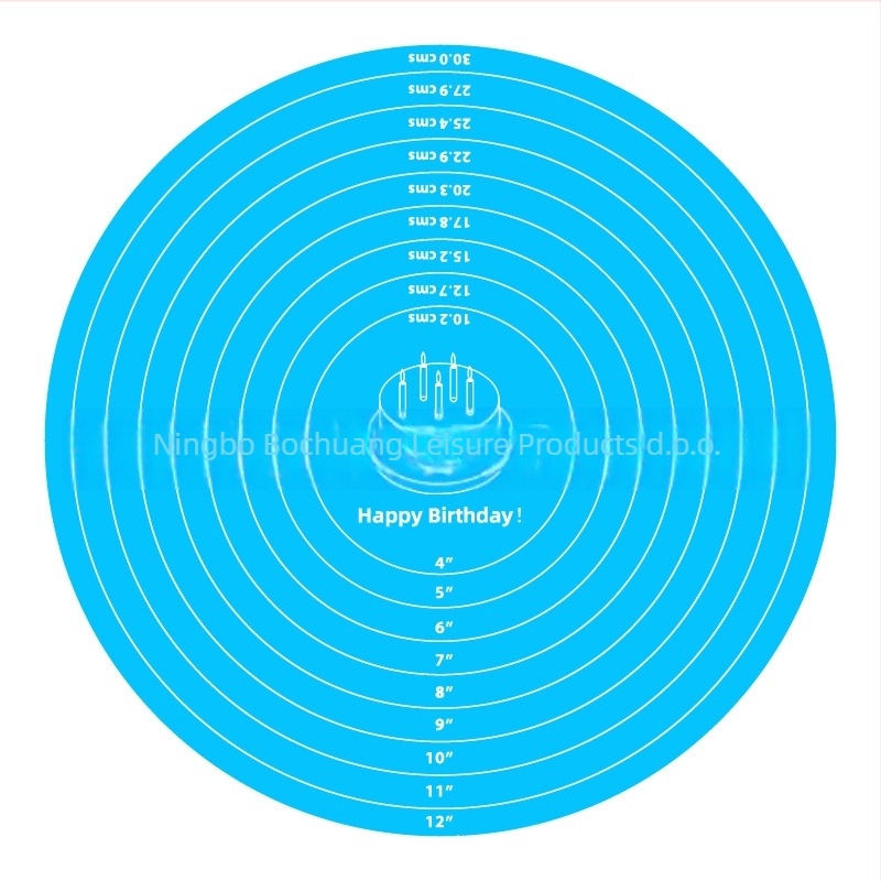 Silikonska kružna podloga za tijesto i okretna pločica za ukrašavanje torti — marka simois, silikon, crtani motiv s ljestvicom, mogućnost prilagođavanja