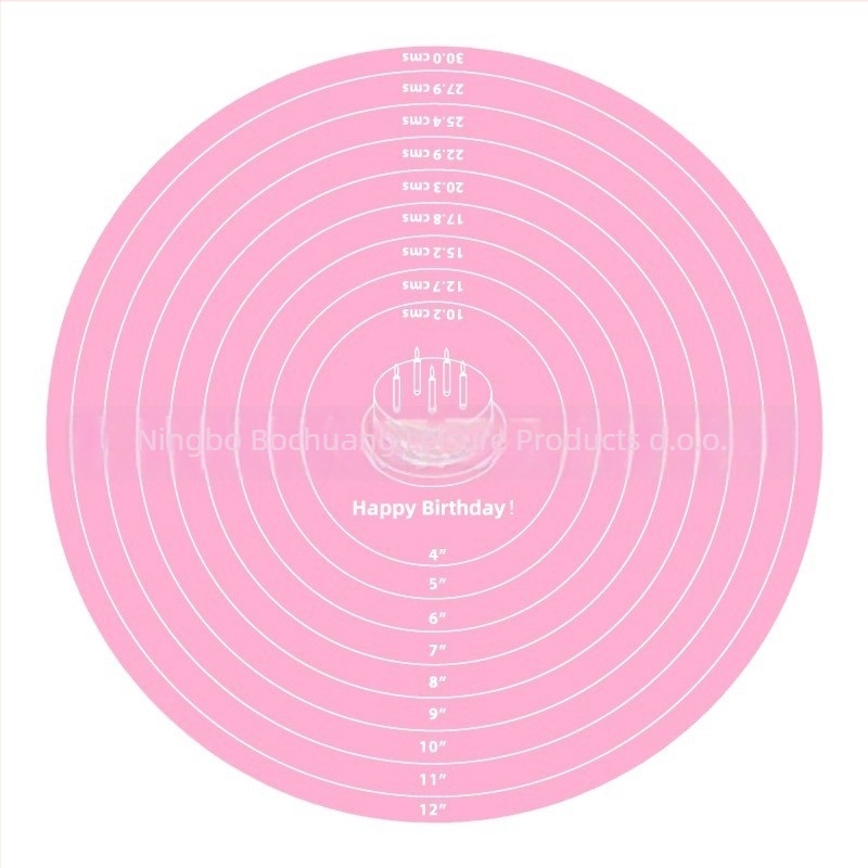 Silikonska kružna podloga za tijesto i okretna pločica za ukrašavanje torti — marka simois, silikon, crtani motiv s ljestvicom, mogućnost prilagođavanja