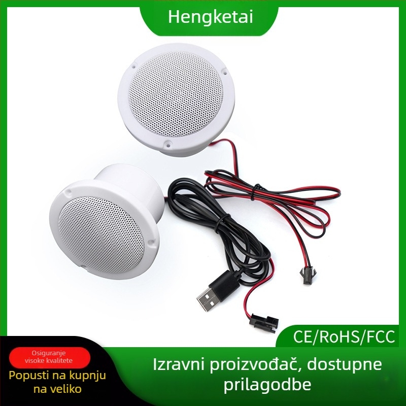 Ugrađeni Bluetooth zvučnički sustav s dva zvučnika, Bluetooth 5.0, 10W, USB napajanje, glasovne upute