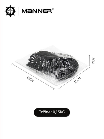 Manner šnura za stopalo za surfanje, rotirajuća, teleskopska, 5.5 mm TPU