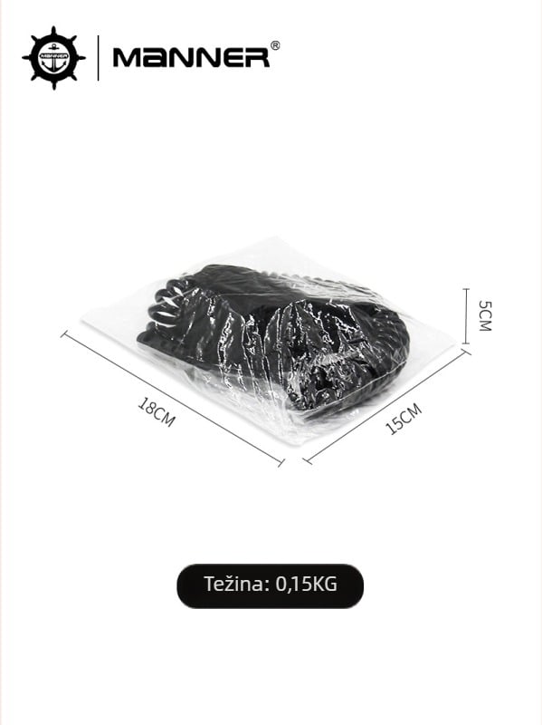 Manner šnura za stopalo za surfanje, rotirajuća, teleskopska, 5.5 mm TPU