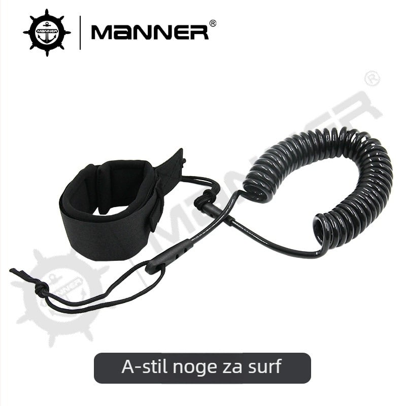 Manner šnura za stopalo za surfanje, rotirajuća, teleskopska, 5.5 mm TPU