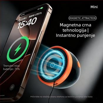 Tri u jednome magnetski bežični Bluetooth zvučnik s powerbankom, RGB osvjetljenje, Bluetooth 5.3, 4000–6000mAh