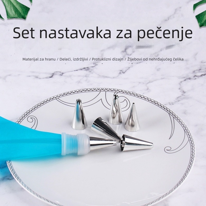 Set nastavaka za ukrašavanje od nehrđajućeg čelika, dizajn ruža, korejski stil, 16-dijelni set