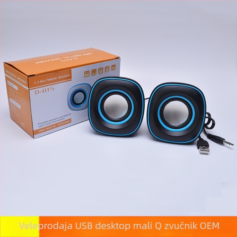 USB stolni zvučnici, 2-kanalni stereo, 3W po kanalu, USB+3,5 mm ulaz, MP3 reprodukcija