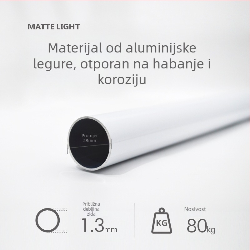 Qingling aluminijska šina za zavjese – kompletan set, tihi rad, prilagodljivo, stil modernog minimalističkog dizajna