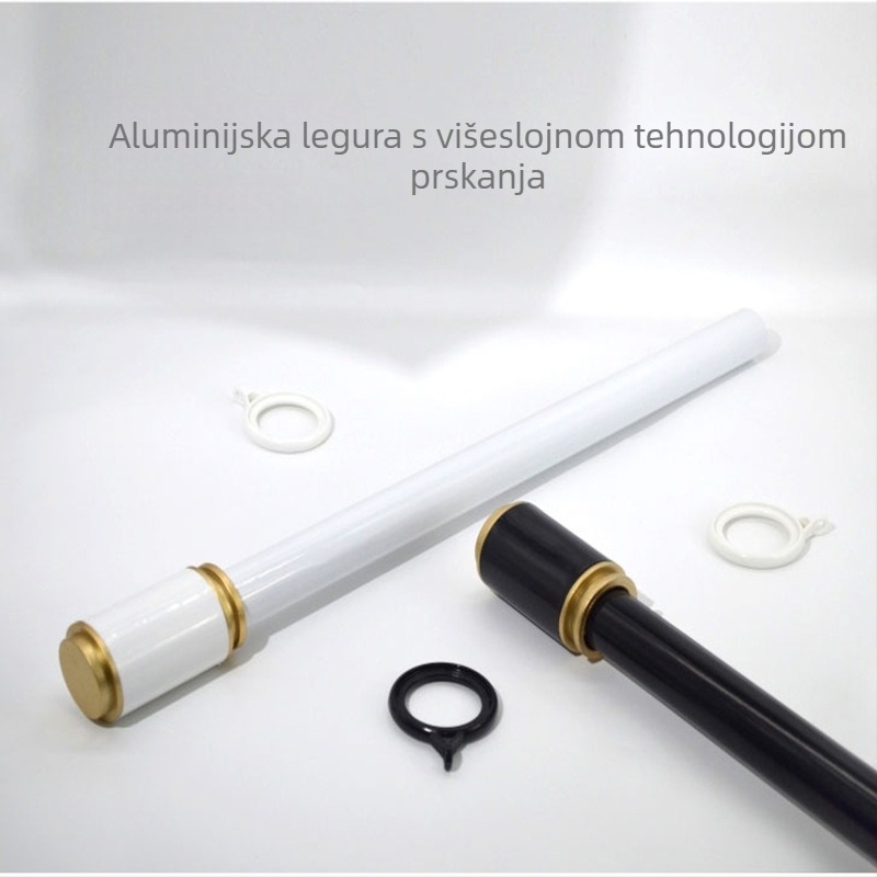 Qingling aluminijska šina za zavjese – kompletan set, tihi rad, prilagodljivo, stil modernog minimalističkog dizajna