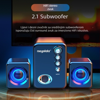 Q8 Računalni audio sustav 2.1 kanala s Bluetoothom i USB-om, tri zvučnika