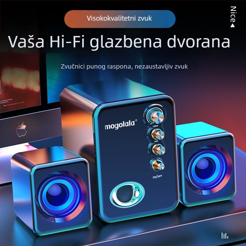 Q8 Računalni audio sustav 2.1 kanala s Bluetoothom i USB-om, tri zvučnika