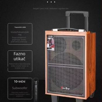 Bluetooth prenosni kolica stereo zvučnik, 2 zvučnika, 100 W, raspon frekvencija 100 Hz–20 kHz, SNR ≥75 dB