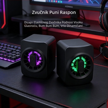 Žičani stolni sustav zvučnika za kućnu upotrebu, USB 2.0 stereo zvučnici, multimedijski bas, šareni dizajn