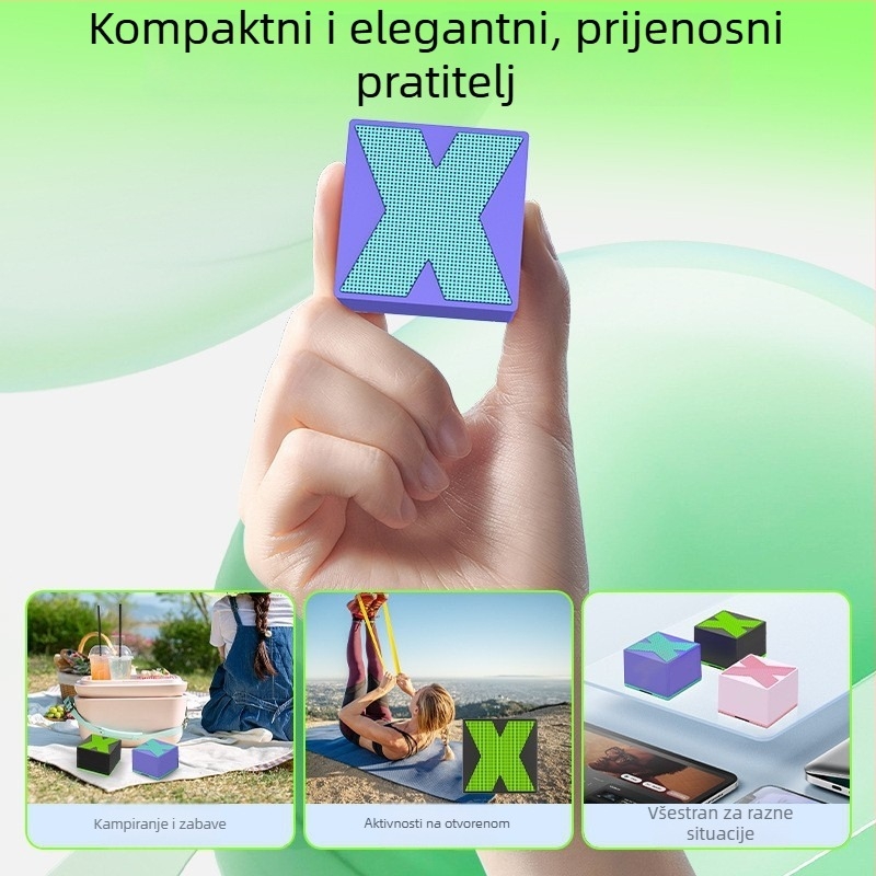 X1 Bežični Bluetooth zvučnik – kućni i vanjski prijenosni zvučnik s subwooferom, 5W, Bluetooth 5.3, 100Hz-20kHz, domet 10 m