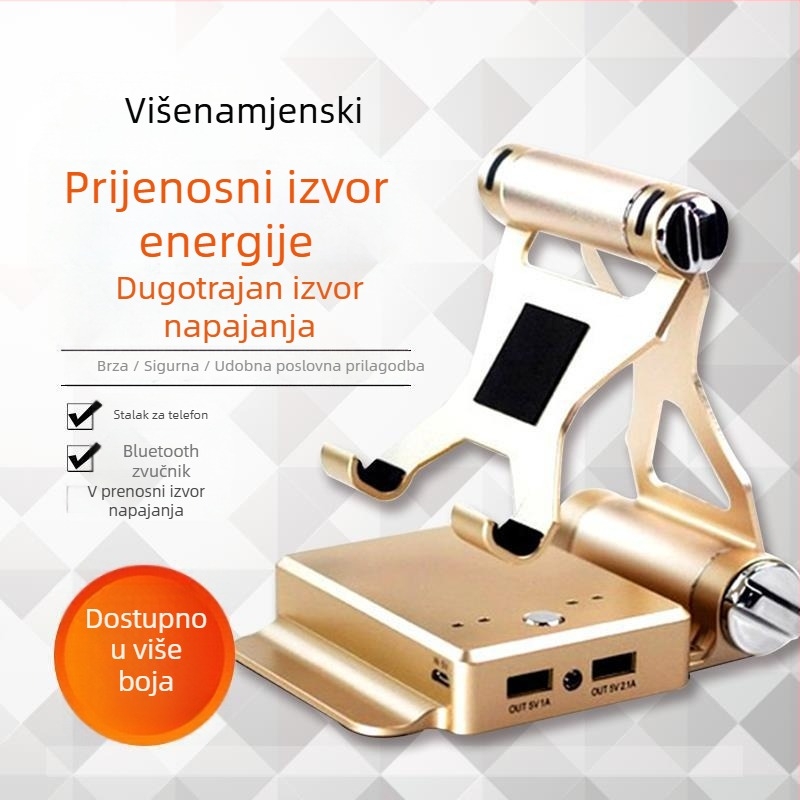 Bluetooth zvučnik sa stalkom i ugrađenom baterijom – tri u jednom: 3W, 2000–4000mAh, 100Hz–20kHz, domet Bluetooth do 10 m, napajanje 5V