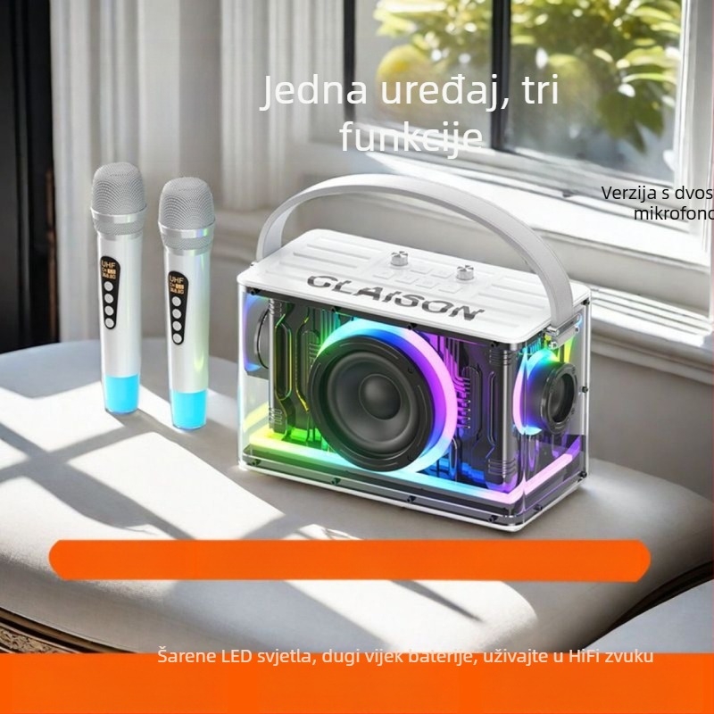 Bluetooth zvučni sustav s 3 zvučnika, ugrađena baterija, 30W, Bluetooth 5.3, frekvencijski raspon 100 Hz–20 kHz