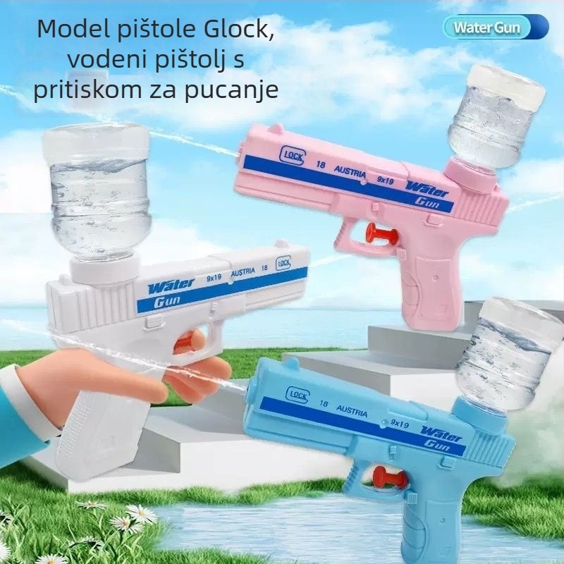 Dječji vodeni pištolj — interaktivna obiteljska igra, plastična konstrukcija, prska vodu, poboljšava koordinaciju ruke i oka