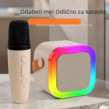 Bežični Bluetooth karaoke zvučnik s ugrađenim mikrofonom – sve-u-jednom kućni audio paket, Bluetooth 5.3, 3W, 20Hz-20kHz, SNR ≥70dB, USB