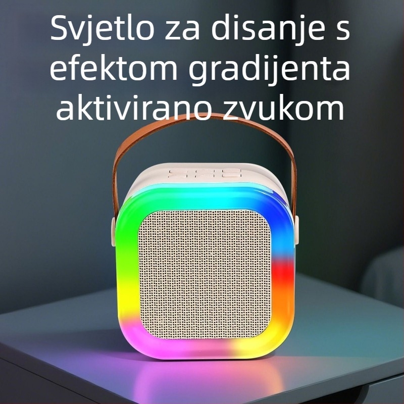 Bežični Bluetooth karaoke zvučnik s ugrađenim mikrofonom – sve-u-jednom kućni audio paket, Bluetooth 5.3, 3W, 20Hz-20kHz, SNR ≥70dB, USB