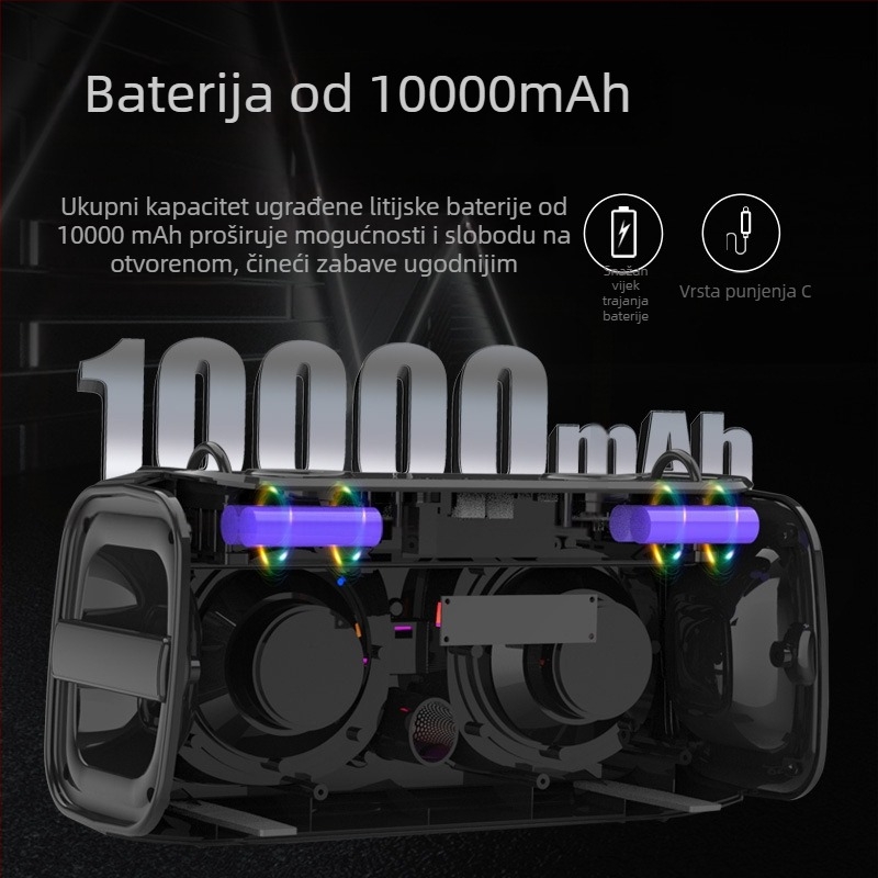 Miba K9 Bluetooth zvučnik za vanjsku upotrebu, prenosni drveni retro dizajn, 30W, Bluetooth 5.0, ugrađena baterija ≥6000mAh, frekvencijski odziv 100Hz-20kHz, SNR ≥85dB