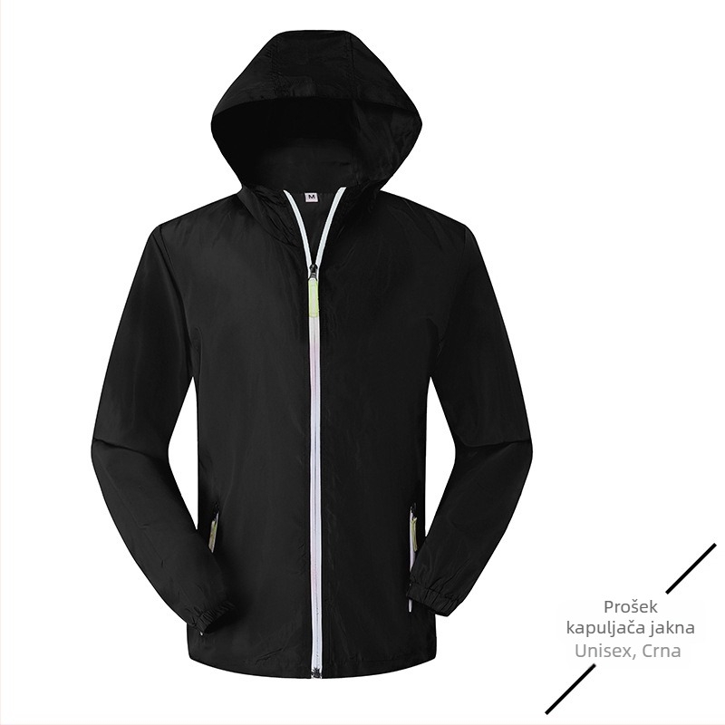 Jakna s dugim rukavima, sportski stil, rever ovratnik, zatvarač, debeli materijal 100% poliester, prilagođeni kroj, bočne džepove, za sve sezone