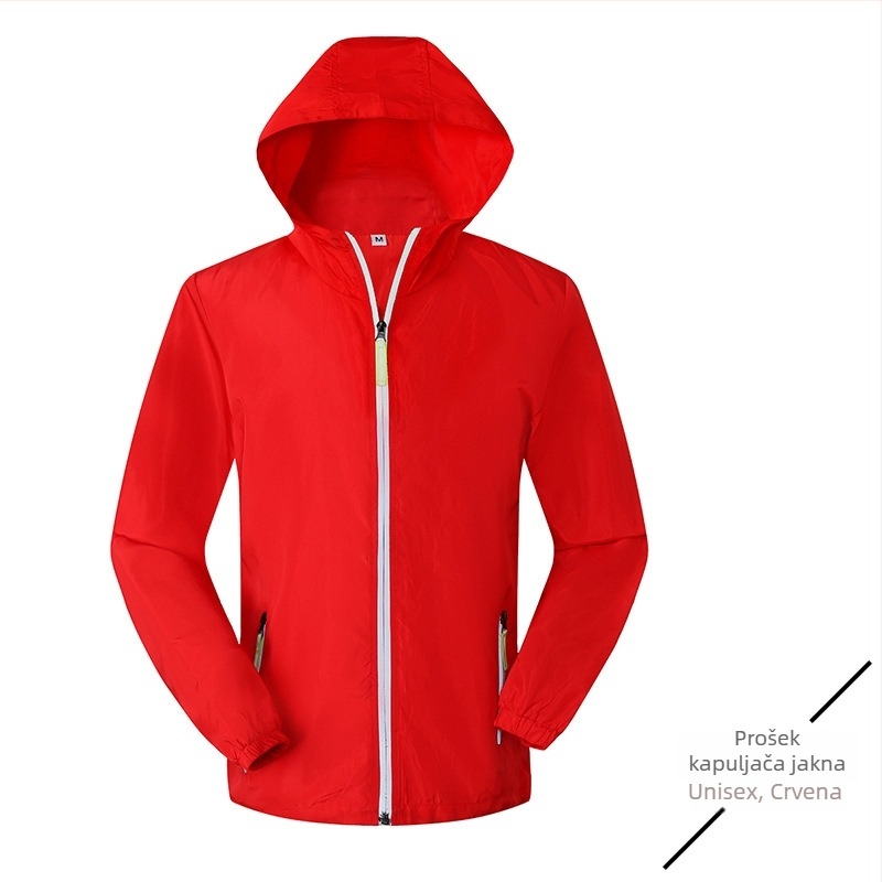Jakna s dugim rukavima, sportski stil, rever ovratnik, zatvarač, debeli materijal 100% poliester, prilagođeni kroj, bočne džepove, za sve sezone