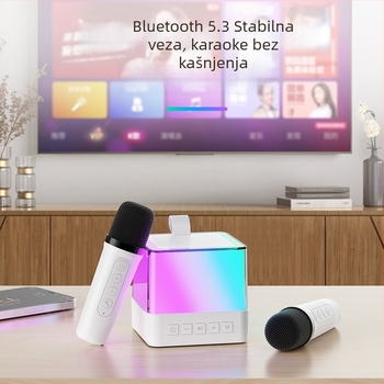 Višenamjenski Bluetooth zvučnik s prijenosnim mikrofonom i ambijentalnim svjetlom - kompaktni kućni zvučnik