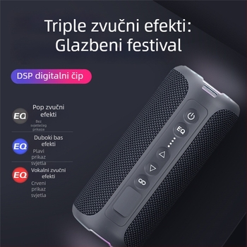 Prijenosni Bluetooth zvučnik 40W s LED osvjetljenjem, IPX6 vodootpornost, ugrađena baterija 6000mAh, Bluetooth 5.0, frekvencijski raspon 20Hz-20kHz