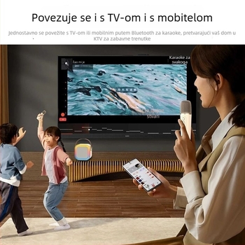 Karaoke Bluetooth zvučnik s ugrađenim mikrofonom - 3W, Bluetooth 5.3, raspon frekvencija 20Hz-20kHz, SNR ≥100dB, domet 10 m
