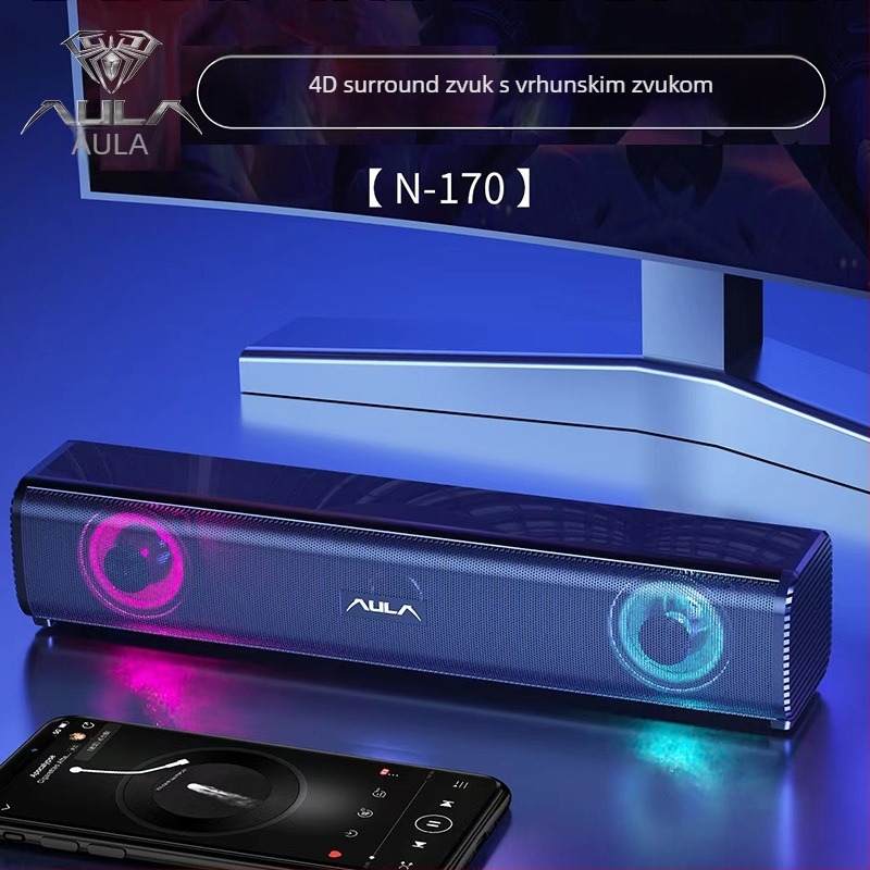 Računalni zvučnici AULA Tarantula N-170 s USB sučeljem, 2.1-kanalni zvuk, metalno kućište, 3D Surround