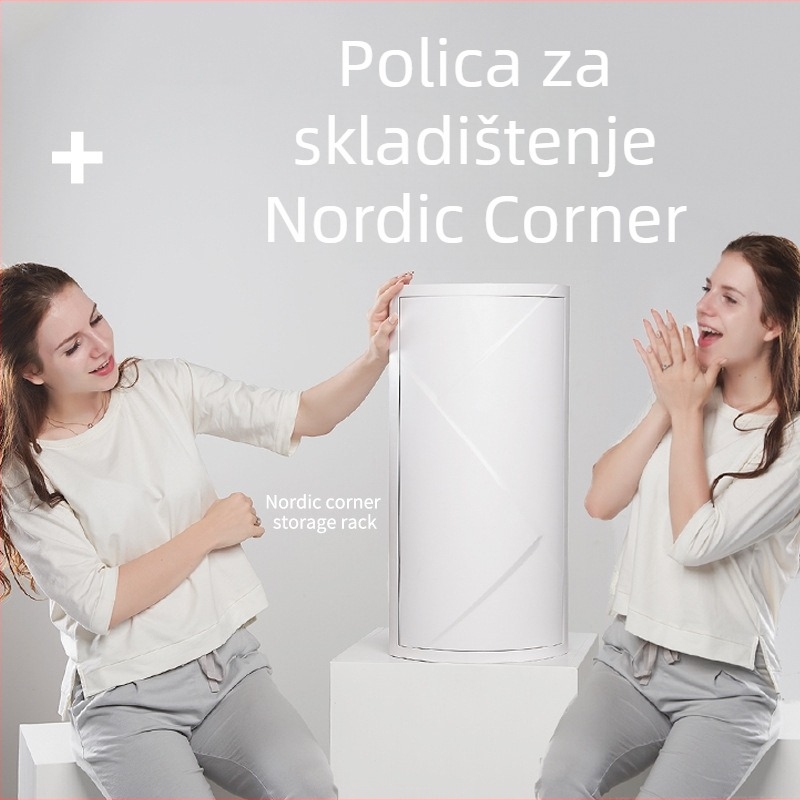 Tri-etažni zidni rotirajući organizator za stolnu organizaciju i kutnu pohranu, pogodan za kupaonicu i kuhinju.