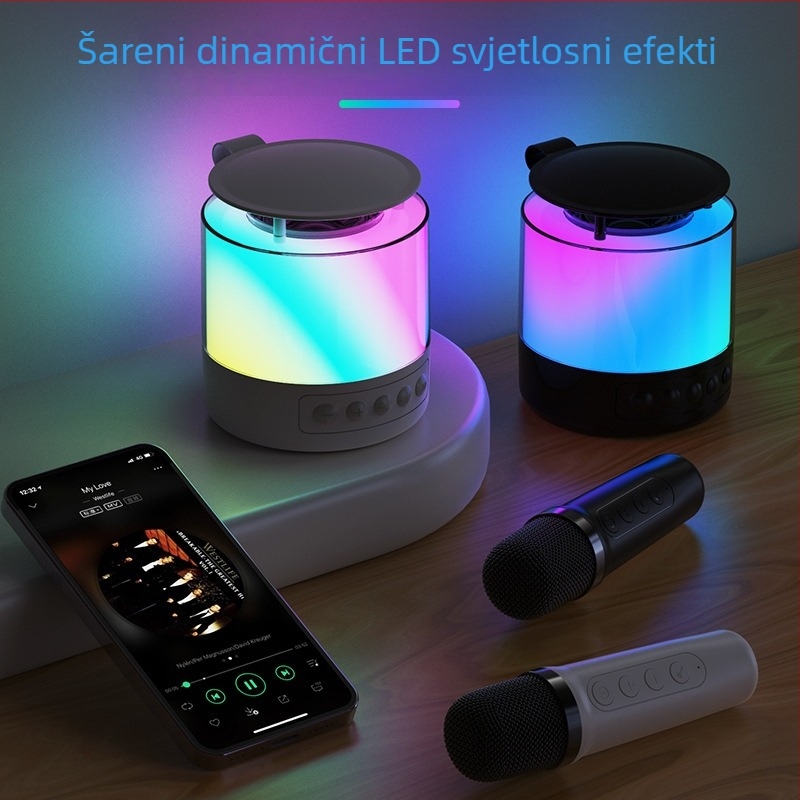 K19 mini karaoke zvučnik s mikrofonom, Bluetooth, za kućnu upotrebu i KTV, vanjsko pjevanje, subwoofer