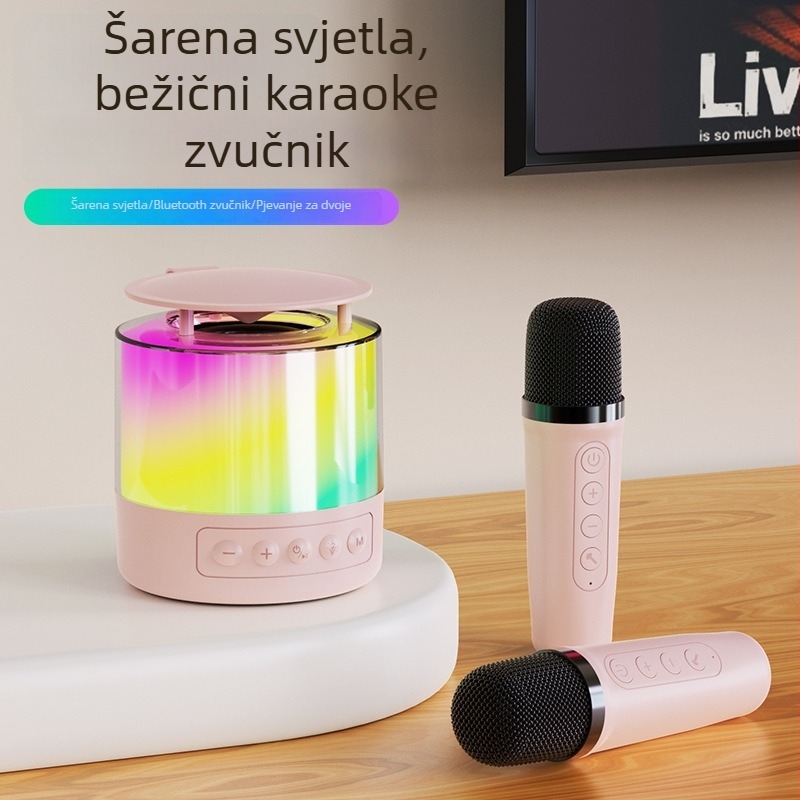 K19 mini karaoke zvučnik s mikrofonom, Bluetooth, za kućnu upotrebu i KTV, vanjsko pjevanje, subwoofer
