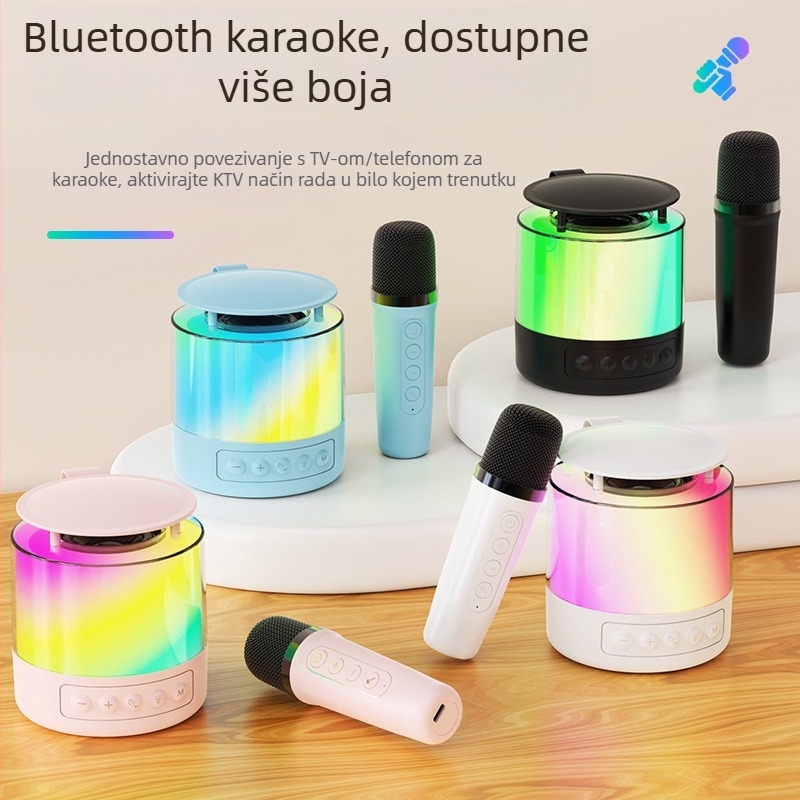K19 mini karaoke zvučnik s mikrofonom, Bluetooth, za kućnu upotrebu i KTV, vanjsko pjevanje, subwoofer