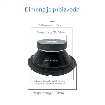 MEONOV zatvoren okvir srednjetonski HiFi podni zvučnik za kućni kino, membrana od materijala bez papira, vanjski magnetski sustav
