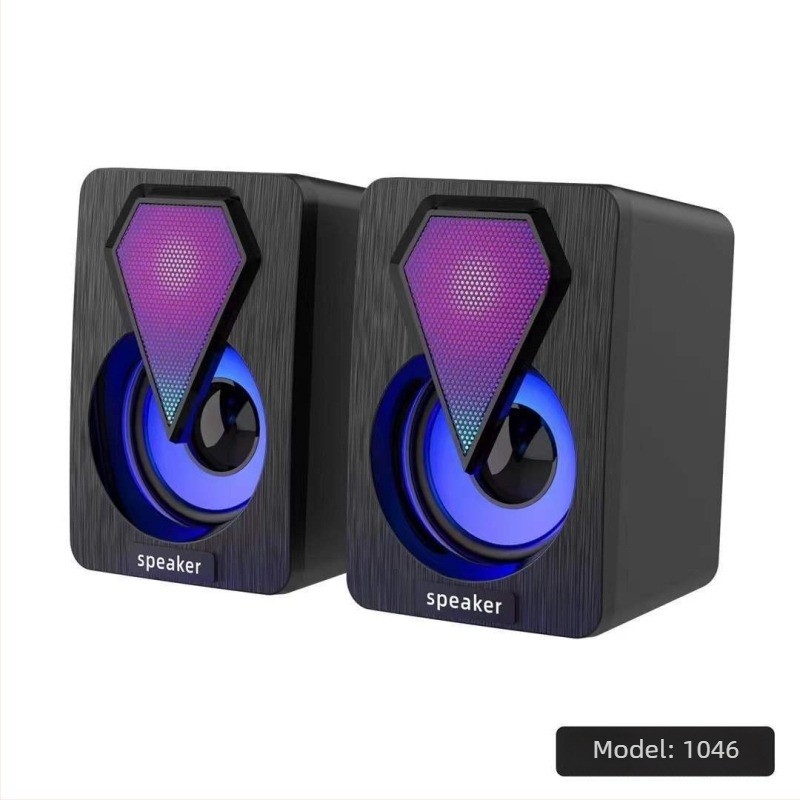 Žični zvučnik s RGB osvjetljenjem, 2-kanalni stereo zvuk i bas, za prijenosna i stolna računala (izdanje 2021)