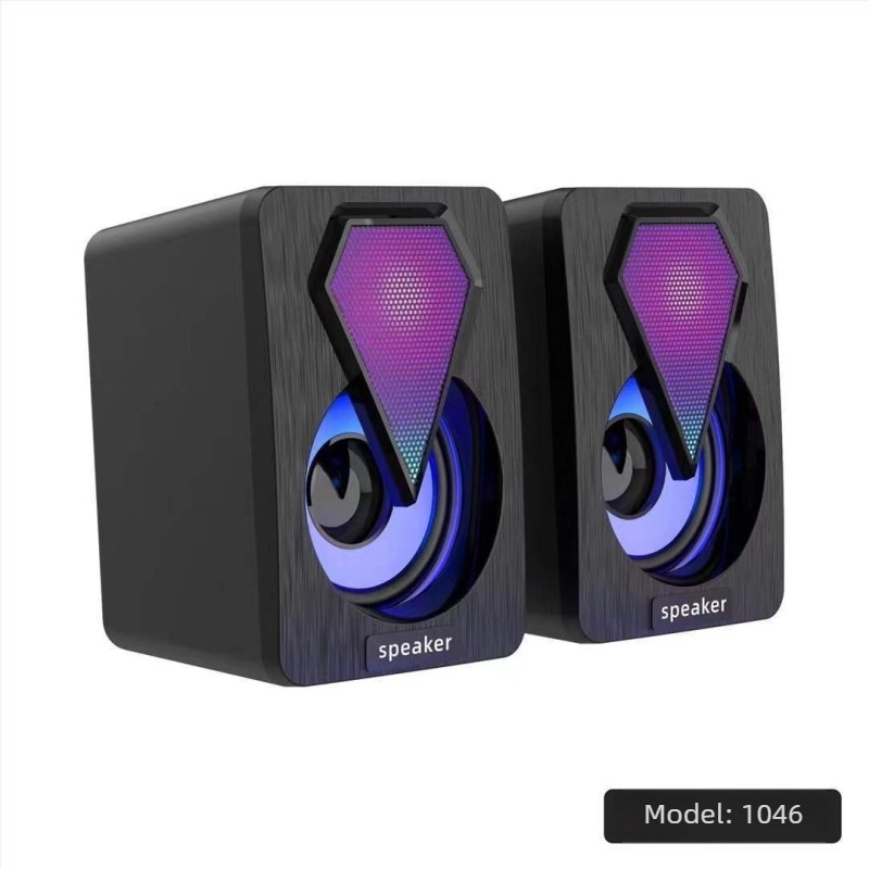 Žični zvučnik s RGB osvjetljenjem, 2-kanalni stereo zvuk i bas, za prijenosna i stolna računala (izdanje 2021)