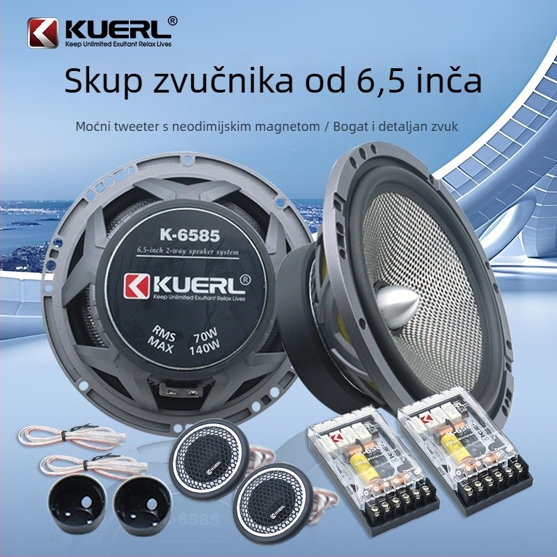 Automobilski zvučnički set, dvodijelni (dvosmjerni), 4Ω, 140W, 65Hz-20kHz, model K-6585