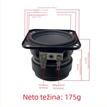 Mid-woofer s dugim hodom i velikom dinamikom • 4 Ω • 10 W | musicleader, konus od kombiniranog papira, membrana od nepapirnog materijala, jednostruki magnetski krug, za glazbene instrumente