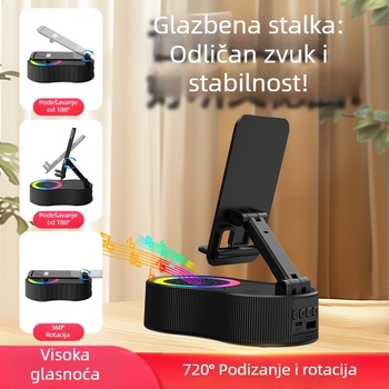 Trostruki držač za telefon, Bluetooth zvučnik i power bank - ugrađena baterija 1200-2000mAh, Bluetooth 5.3, domet 10 m