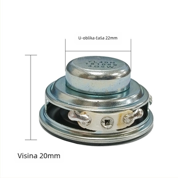 Bluetooth zvučnik s unutarnjim magnetom, 4 Ω, 3 W, papirnata membrana, puni raspon