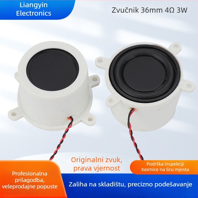 Bluetooth stolni lampu zvučnik s pasivnim basom, 4 Ω, 3 W, 360 Hz–20 kHz, omnidirekcijski