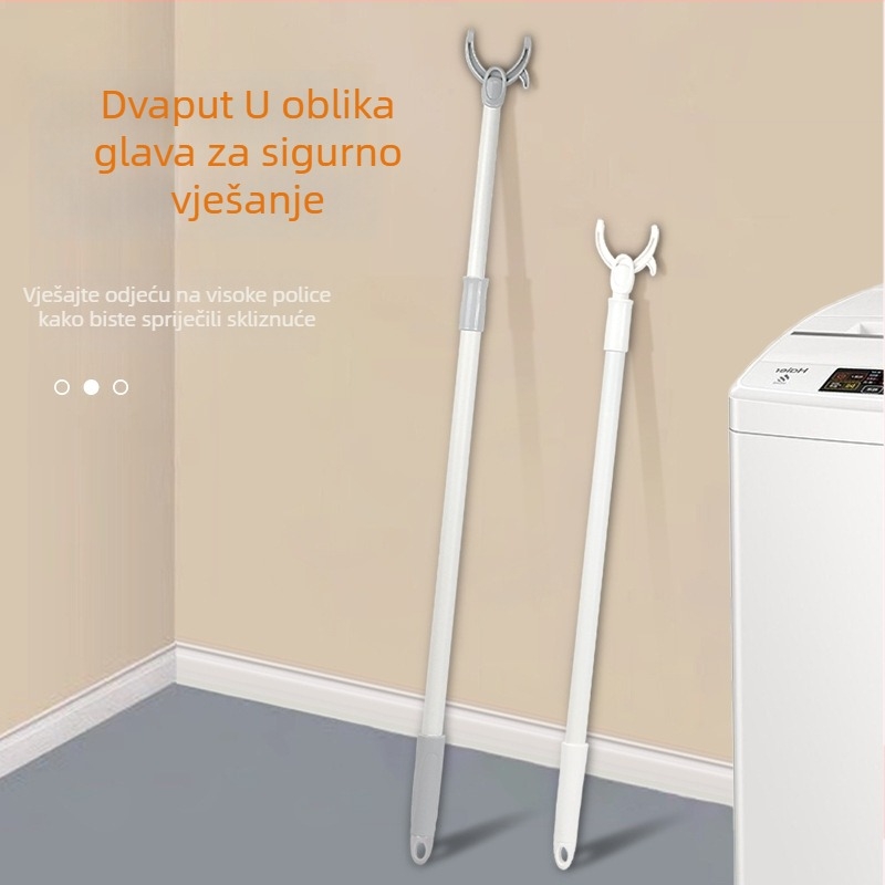 Duga proširiva šipka za sušenje odjeće za balkon - plastična, prijenosna, moderni minimalistički dizajn, lansirana 2024