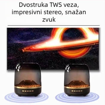 Bežični Bluetooth zvučnik u stilu Harman za kućnu stolnu upotrebu s glasovnim upravljanjem i staklenim subwooferom